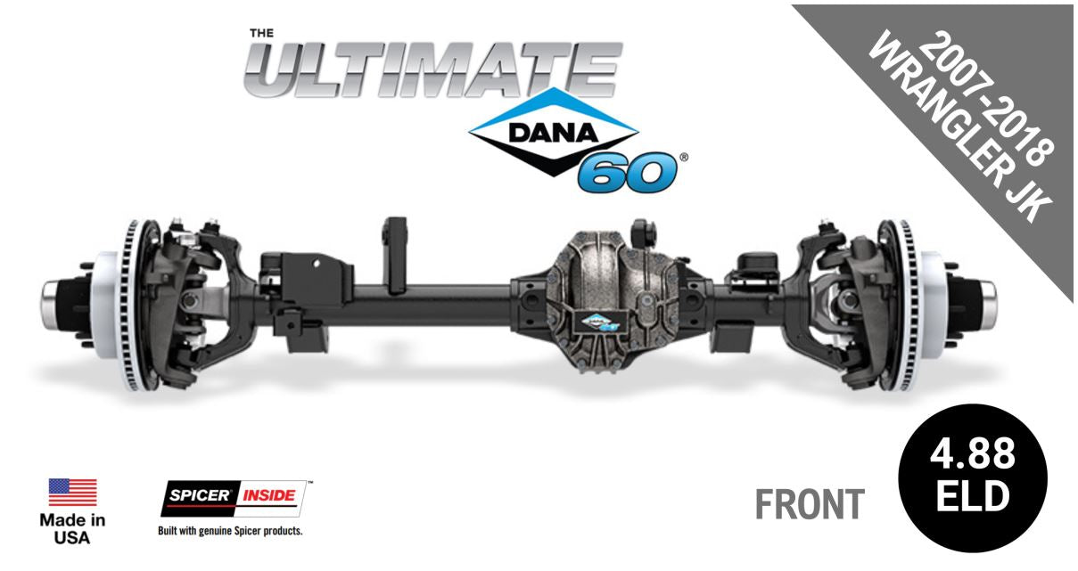 Ultimate Dana 60™ Crate Axle, Fits 2007-2018 Jeep Wrangler JK - Front Axle - 4.88 Gear Ratio, Eaton ELocker® - (10005778)