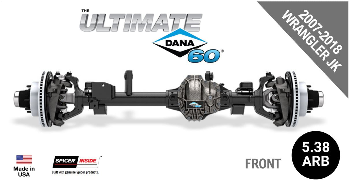Ultimate Dana 60™ Crate Axle, Full Float, 69" WMS, Fits 2007-2018 Jeep Wrangler JK - Front Axle - 5.38 Gear Ratio, ARB Air Locking Differential - (10033061)