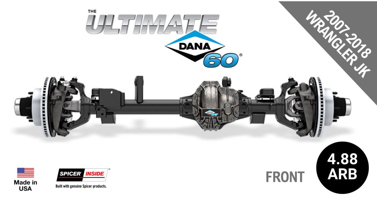 Ultimate Dana 60™ Crate Axle, Full Float, 69" WMS, Fits 2007-2018 Jeep Wrangler JK - Front Axle - 4.88 Gear Ratio, ARB Air Locking Differential - (10033062)