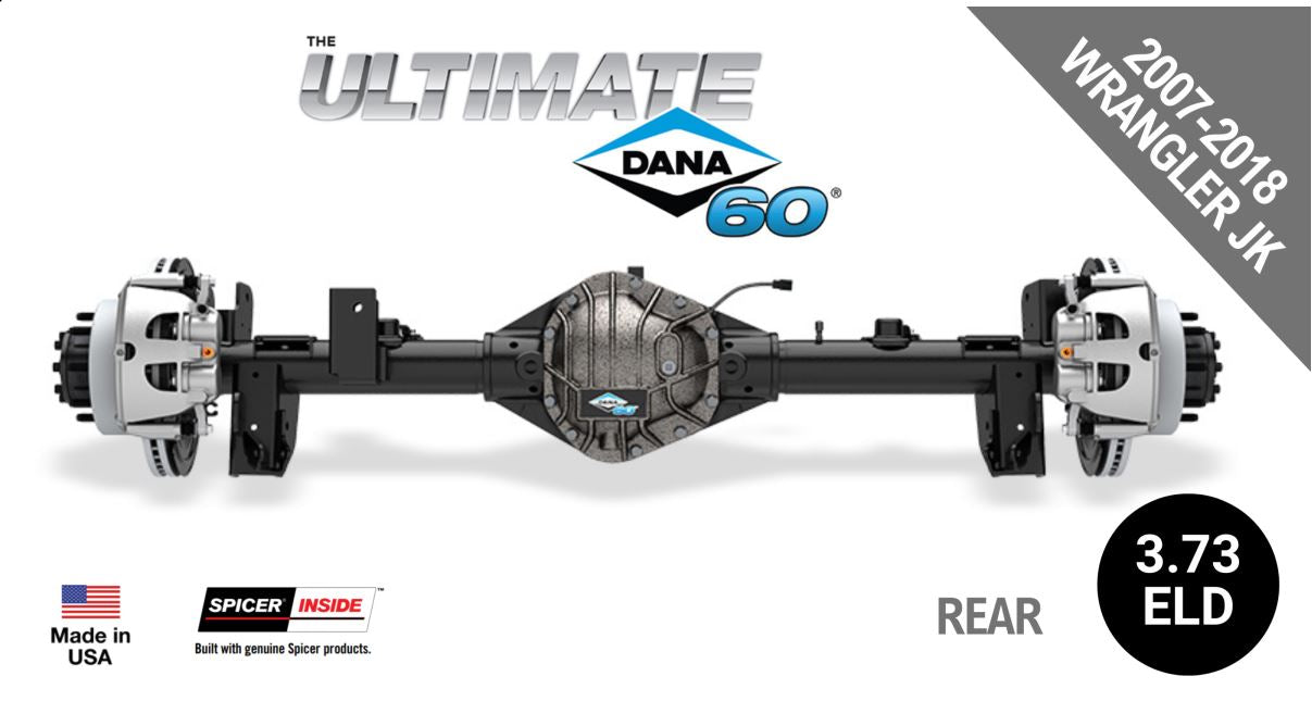 Ultimate Dana 60™ Crate Axle, Full Float, 69" WMS, Fits 2007-2018 Jeep Wrangler JK - Rear Axle - 3.73 Gear Ratio, Eaton ELocker® - (10034269)