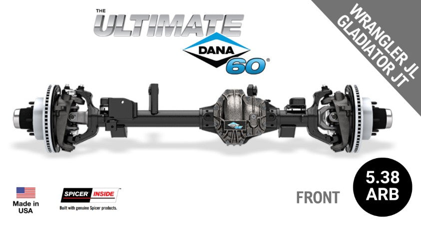 Ultimate Dana 60™ Crate Axle, Fits 2018+ Wrangler JL, Front Axle - 5.38 Gear Ratio, ARB Air Locking Differential - 10088915JL