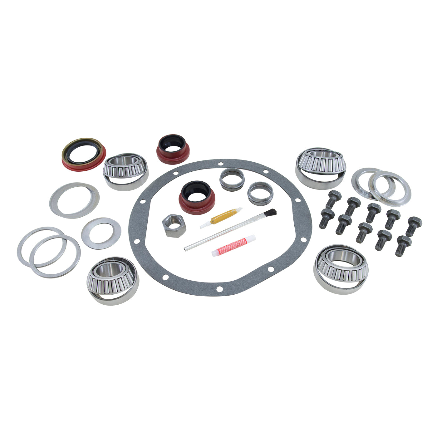 GM 8.5", 10 Bolt, Front, Master Install Kit, with Tube Seals, OEM Carrier Journal Size, (YK GM8.5-F)