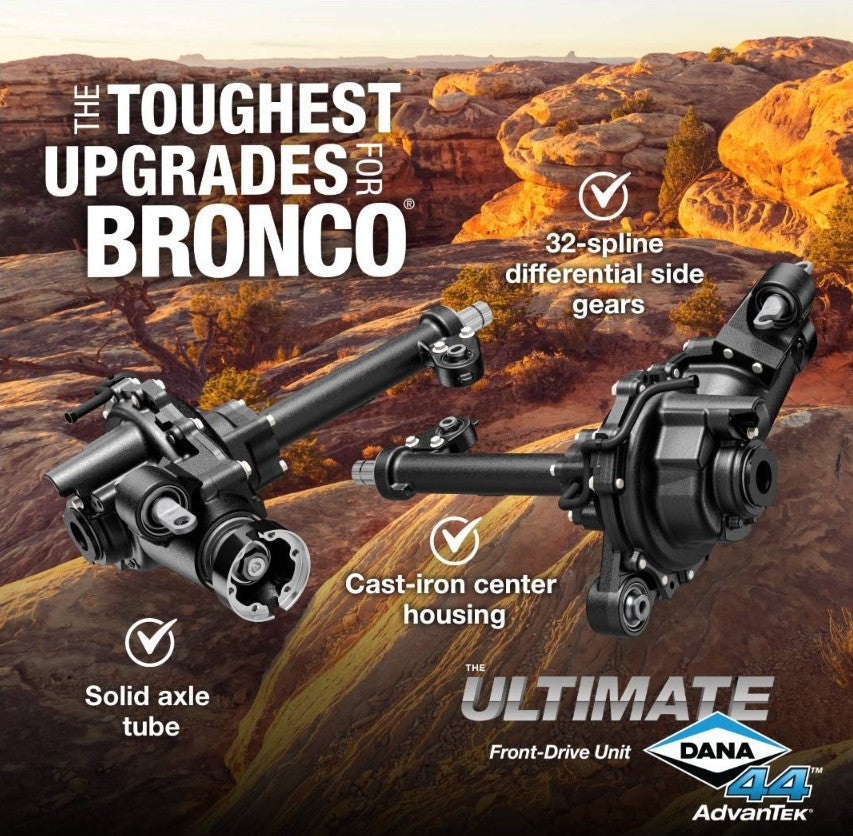 Ultimate Dana 44™ AdvanTEK® Front-Drive Unit (FDU), Fits 2021+ Ford Bronco - 4.88 Gear Ratio, Electronic Locking Differential - 32 Spline, (UD44FBRO488ELD32)