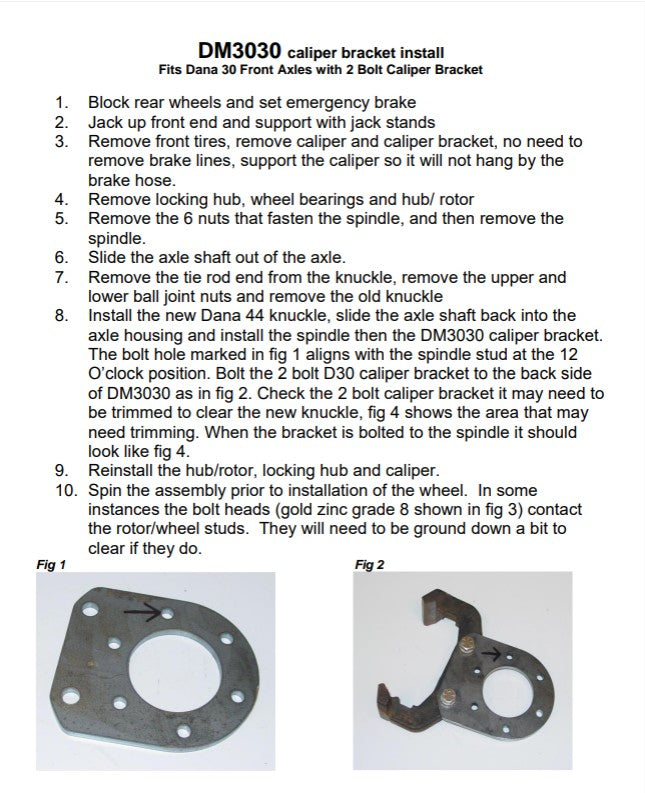 GM to CJ, Pair, Caliper Bracket, (DM3030)