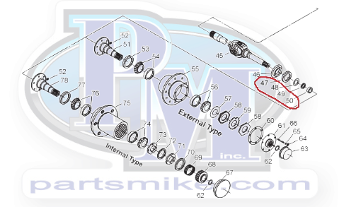 Dana 44 Spindle Seal and Bearing Kit, (DAN706527X)