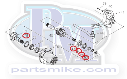 GM Big Bearing, Spindle with HD Spindle Bearing Kit, PM706570XG-HD