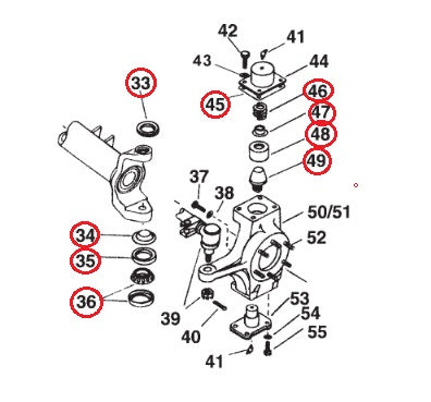 Ford, Dana 60, King Pin Rebuild Kit without Cap, (PMD60KKF-NCG)