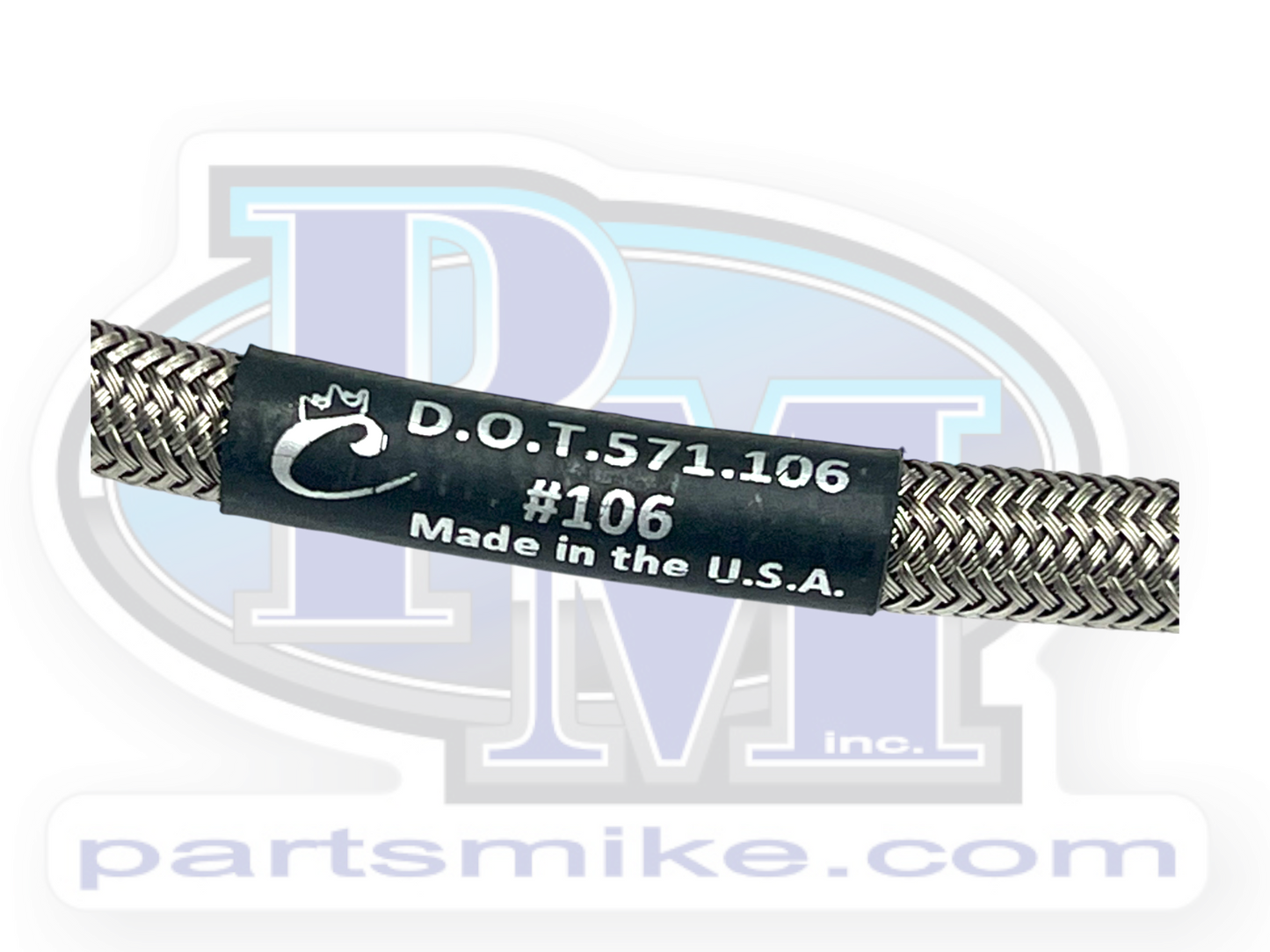 3AN Straight End / Straight End, Fitting Type, Stainless Steel Braided Brake Line