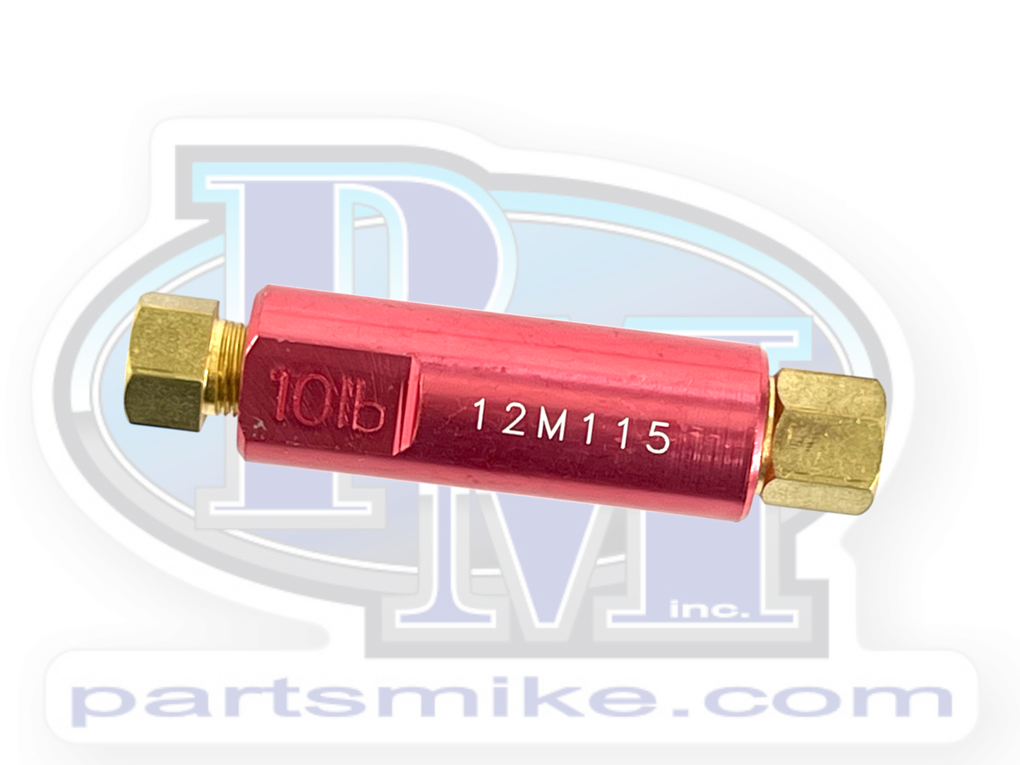 Residual Brake Check Valve, 10 PSI., 3/8" x 24 tpi. Inverted Flare, Compression 3/16", RPV10