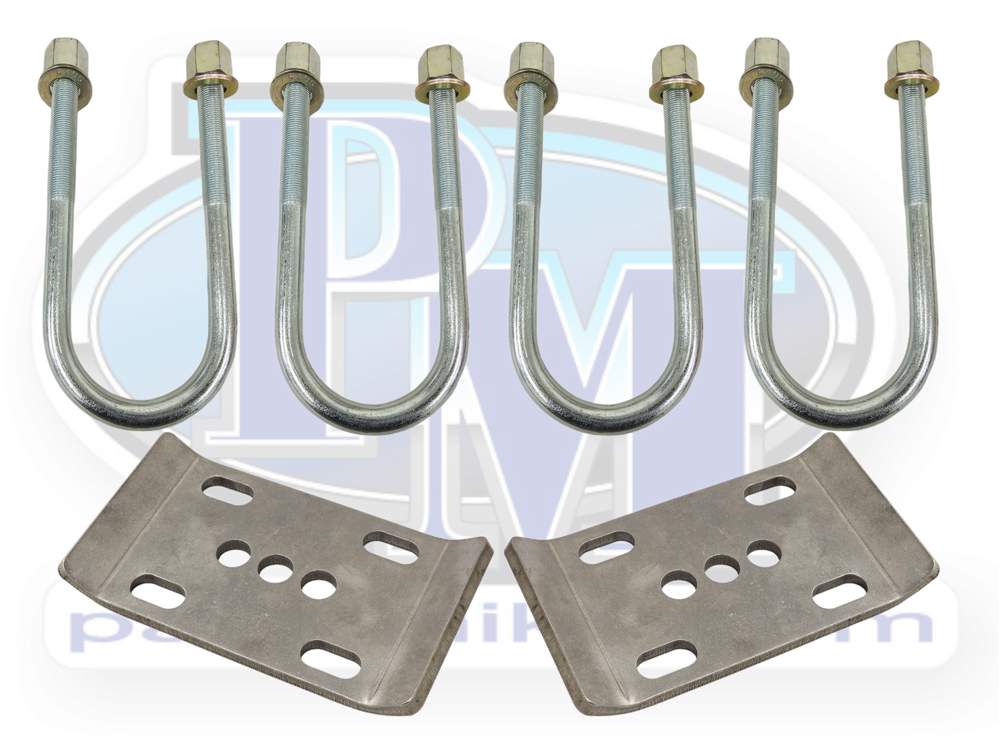U-Bolts 2-3/4" and Spring Plates Kit, 5/8"x2-3/4"x 8"