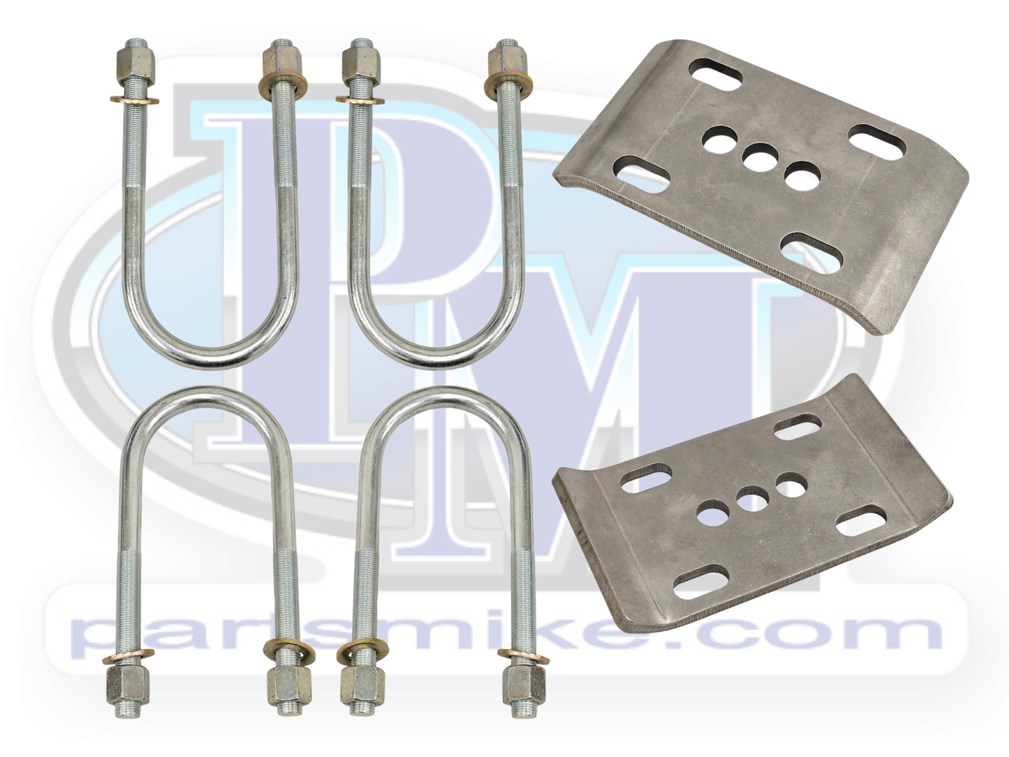 U-Bolts 3-1/8" and Spring Plates Kit, 5/8" x 3-1/8" x 8"