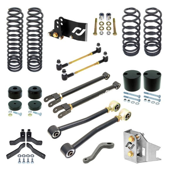 Jeep JK Wrangler, 4D, 4" Lift, Sport Edition Suspension System, RockJock, (RJ-JK4DR0-101)