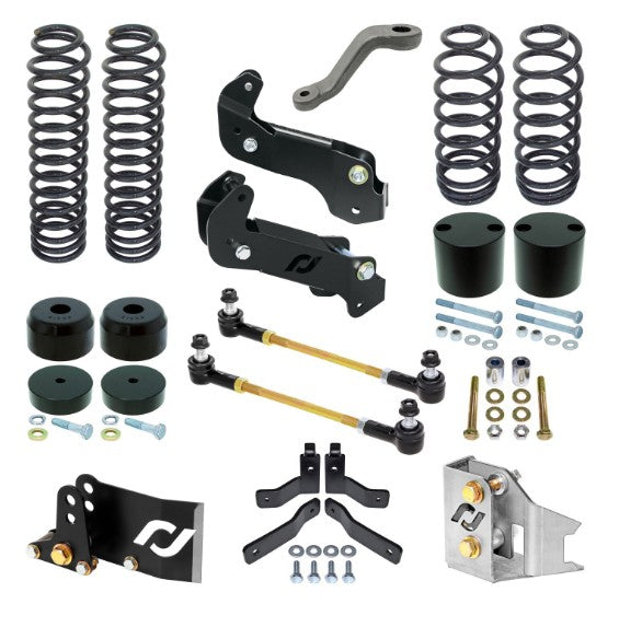 Jeep JK Wrangler, 4D, 4" Lift, Base Level Suspension System, RockJock, (RJ-JK4DR0-103)