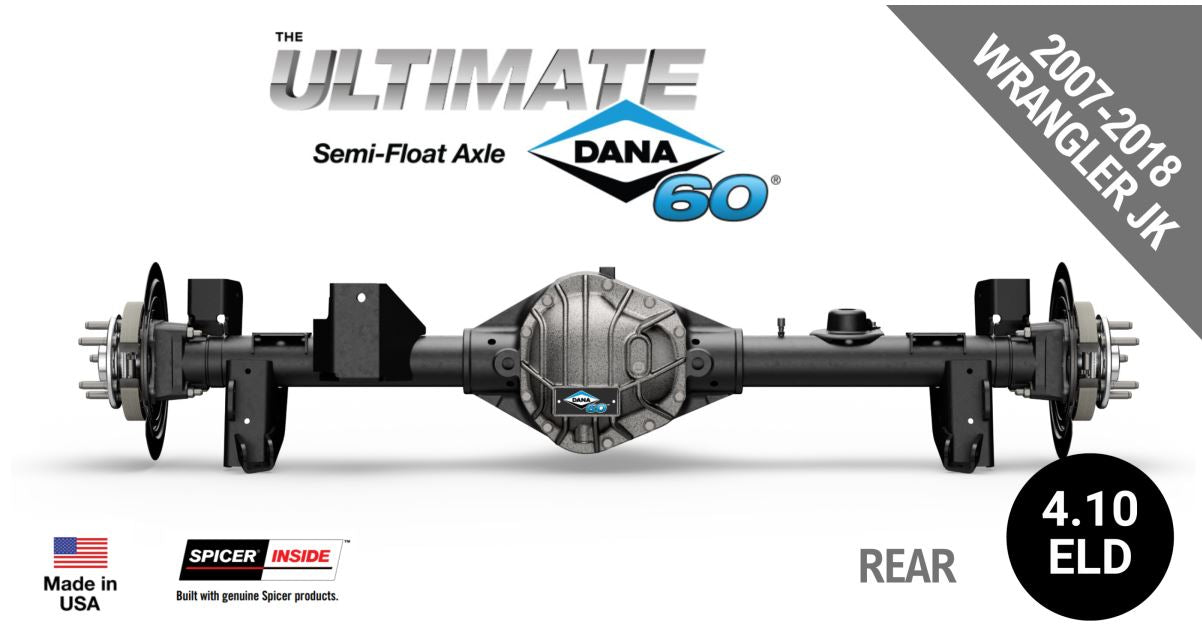 Ultimate Dana 60™, Crate Axle, Semi-Float, 69" WMS, Fits 2007-2018 Jeep Wrangler JK - Rear Axle - 4.10 Gear Ratio, Eaton ELocker®, (SF-L60JK410E-69)
