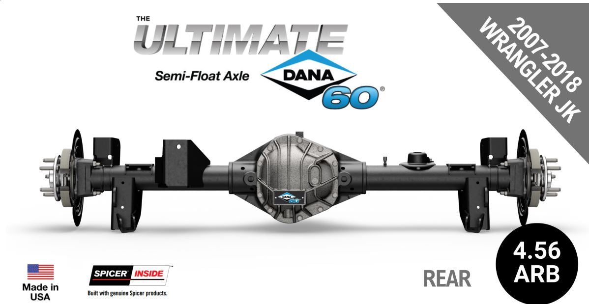Ultimate Dana 60™, Crate Axle, Semi-Float, 69" WMS, Fits 2007-2018 Jeep Wrangler JK - Rear Axle - 4.56 Gear Ratio, ARB Air Locking Differential, (SF-L60JK456A-69)