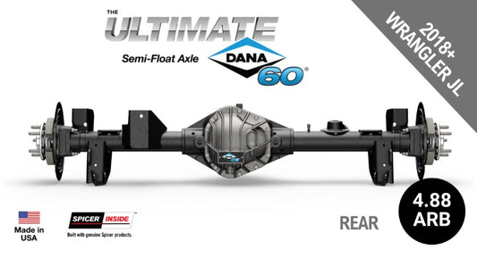 Ultimate Dana 60™ Semi-Float, Fits 2018+ Jeep Wrangler JL - Rear Axle - 4.88 Gear Ratio, ARB Air Locking Differential, 69 in. Width - Crate Axle, (SF-L60JL488A-69)