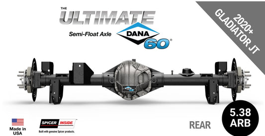 Ultimate Dana 60™ Semi-Float, Fits 2020-2023 Jeep Gladiator JT - Rear Axle - 5.38 Gear Ratio, ARB Air Locking Differential, 69 in. Width - Crate Axle, (SF-L60JT538A-69)