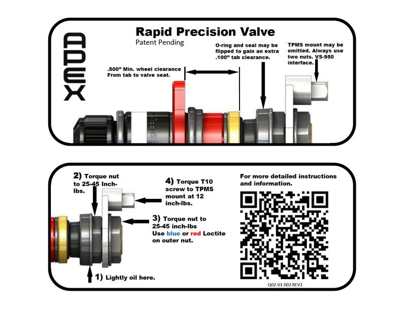 Apex Performance Valve, RPV XL Length, Rapid Precision Valve