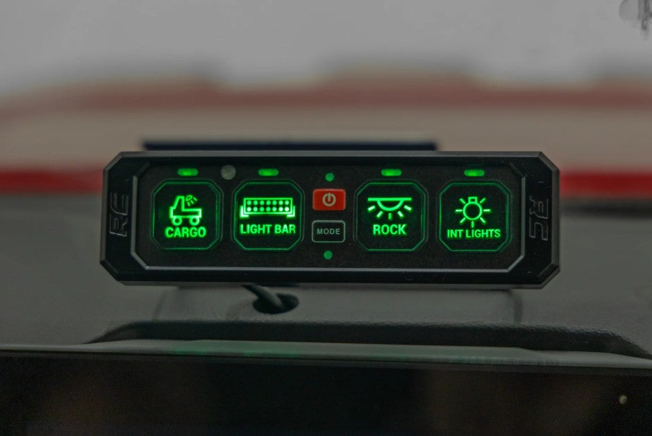 4 Gang Switch Panel, RGB Backlit Buttons, Multifunction Modes, (RC70965A)