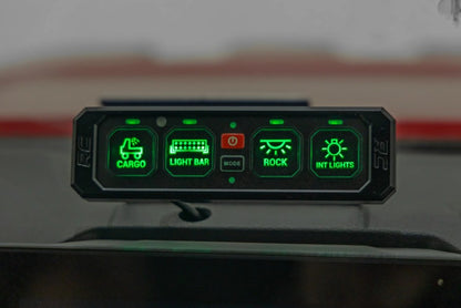 4 Gang Switch Panel, RGB Backlit Buttons, Multifunction Modes, (RC70965A)