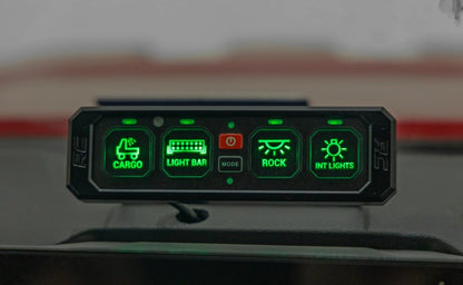 4 Gang Switch Panel, RGB Backlit Buttons, Multifunction Modes, (RC70965A)