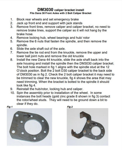 GM to CJ, Pair, Caliper Bracket, (DM3030)