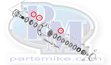 GM Dana 44 Big Bearing Disc Brake Spindle – Inner Axle Bearing Included (1541H)