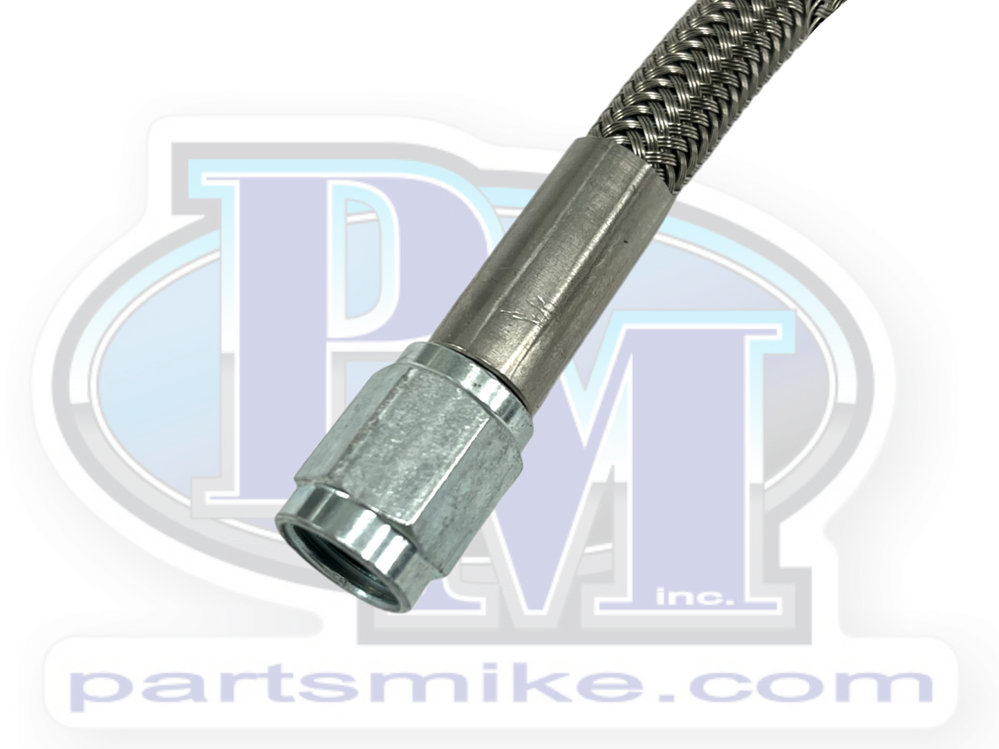 3AN Straight End / 90 Degree End, Fitting Type, 42" Long, Stainless Steel Braided Brake Line, AA716130H