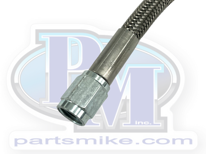 3AN Straight End / 90 Degree End, Fitting Type, 42" Long, Stainless Steel Braided Brake Line, AA716130H