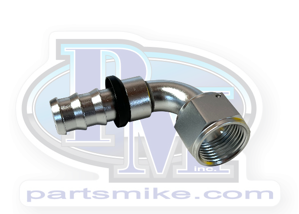 -12 AN Low Pressure Push Lock, 90 Degree, (PSC-HF-LP9012)