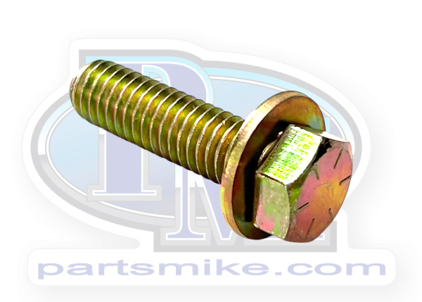 Beadlock Ring Bolt with Washer for KMC Wheels, 3/8" x 16 tpi., x 1-3/8" Long, Gold Zinc,(KMC-MDM-110-X)