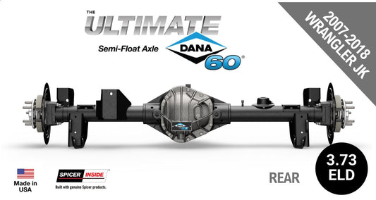 Ultimate Dana 60™, Crate Axle, Semi-Float, 69" WMS, Fits 2007-2018 Jeep Wrangler JK - Rear Axle - 3.73 Gear Ratio, Eaton ELocker®, SF-L60JK373E-69