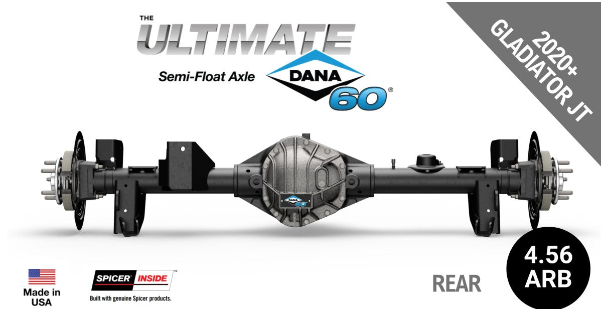 Ultimate Dana 60™ Semi-Float, Fits 2020-2023 Jeep Gladiator JT - Rear Axle - 4.56 Gear Ratio, ARB Air Locking Differential, 69 in. Width - Crate Axle, SF-L60JT456A-69