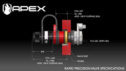 Apex Performance Valve, RPV XL Length, Rapid Precision Valve
