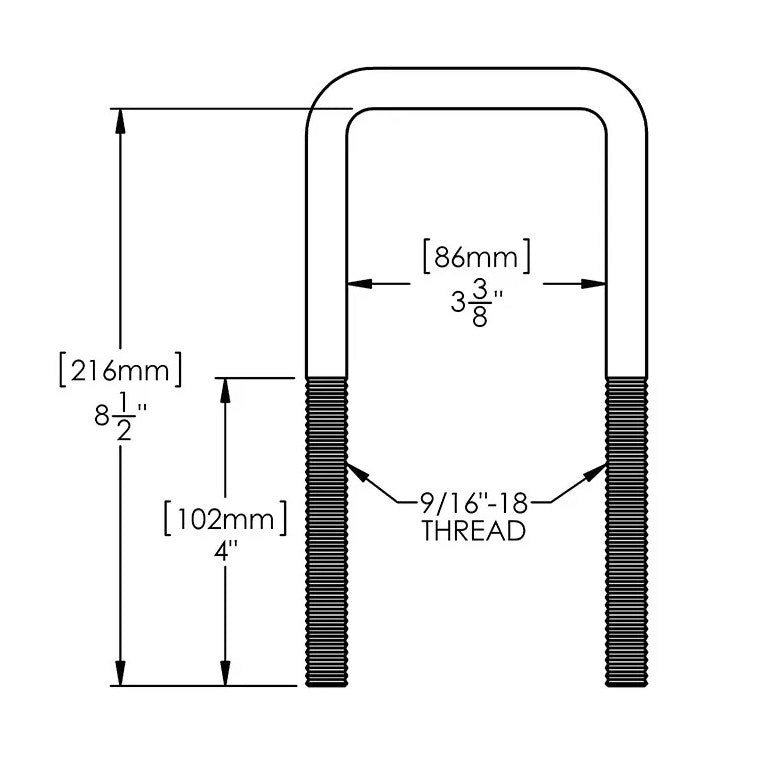 U-bolt, Square Toyota Front Housing, (TG110110-1)