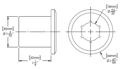Shackle Bushing, Front or Rear, 1979-1985 Toyota (OEM Replacement), (TG111315-1-KIT)