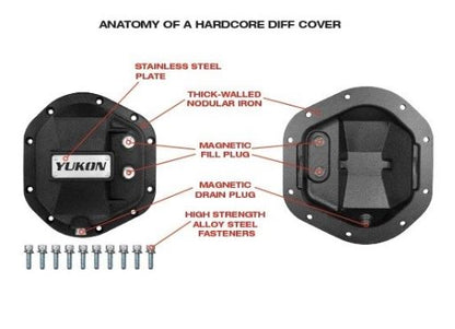 Yukon Hardcore Diff Cover for Dana 30, YHCC-D30